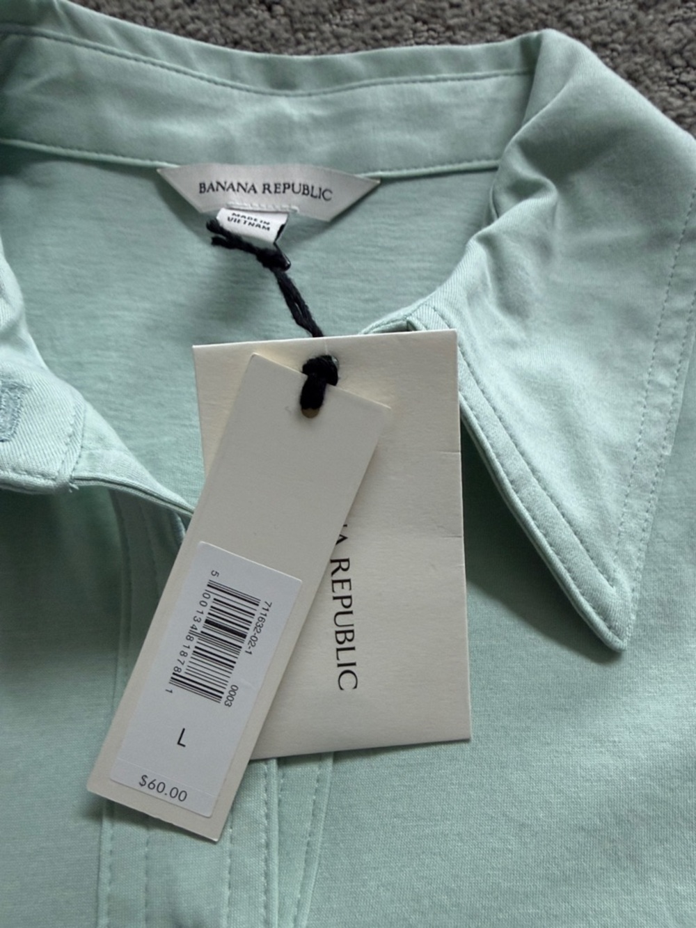 Banana Republic Short Sleeve Button-Down Shirt - Mint - Picture 2 of 2